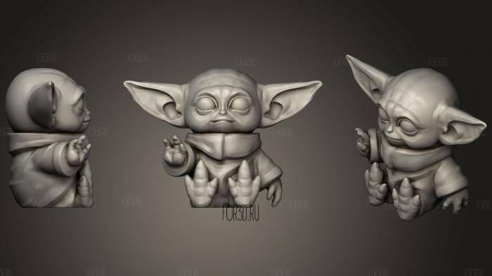 Baby Yoda stl model for CNC